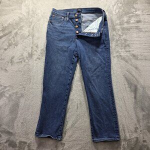 J. Crew Essential Straight Jeans Size 30 All Day Stretch Dark Wash Denim